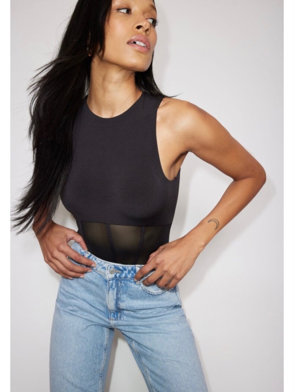 Dynamite Axel Sleeveless Mesh Bodysuit